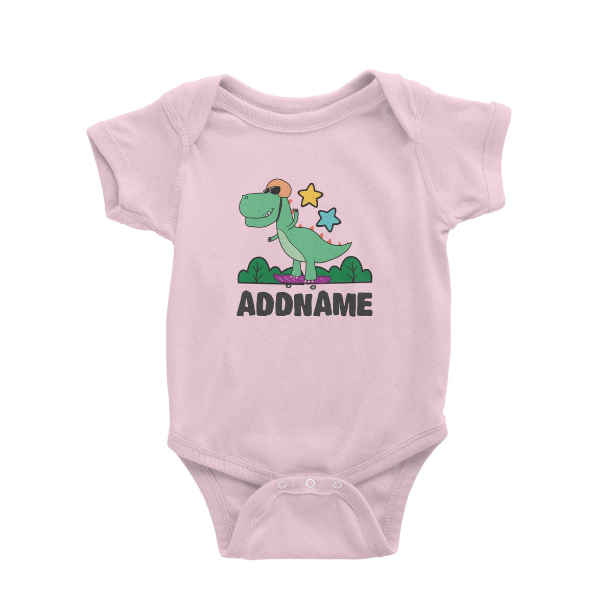 Super Cute Dinosaur Green Skater Baby Romper