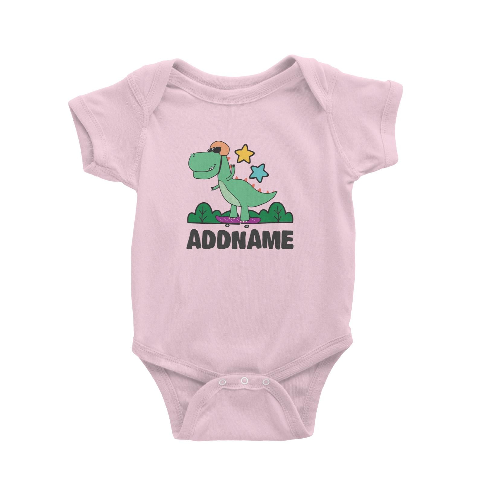 Super Cute Dinosaur Green Skater Baby Romper