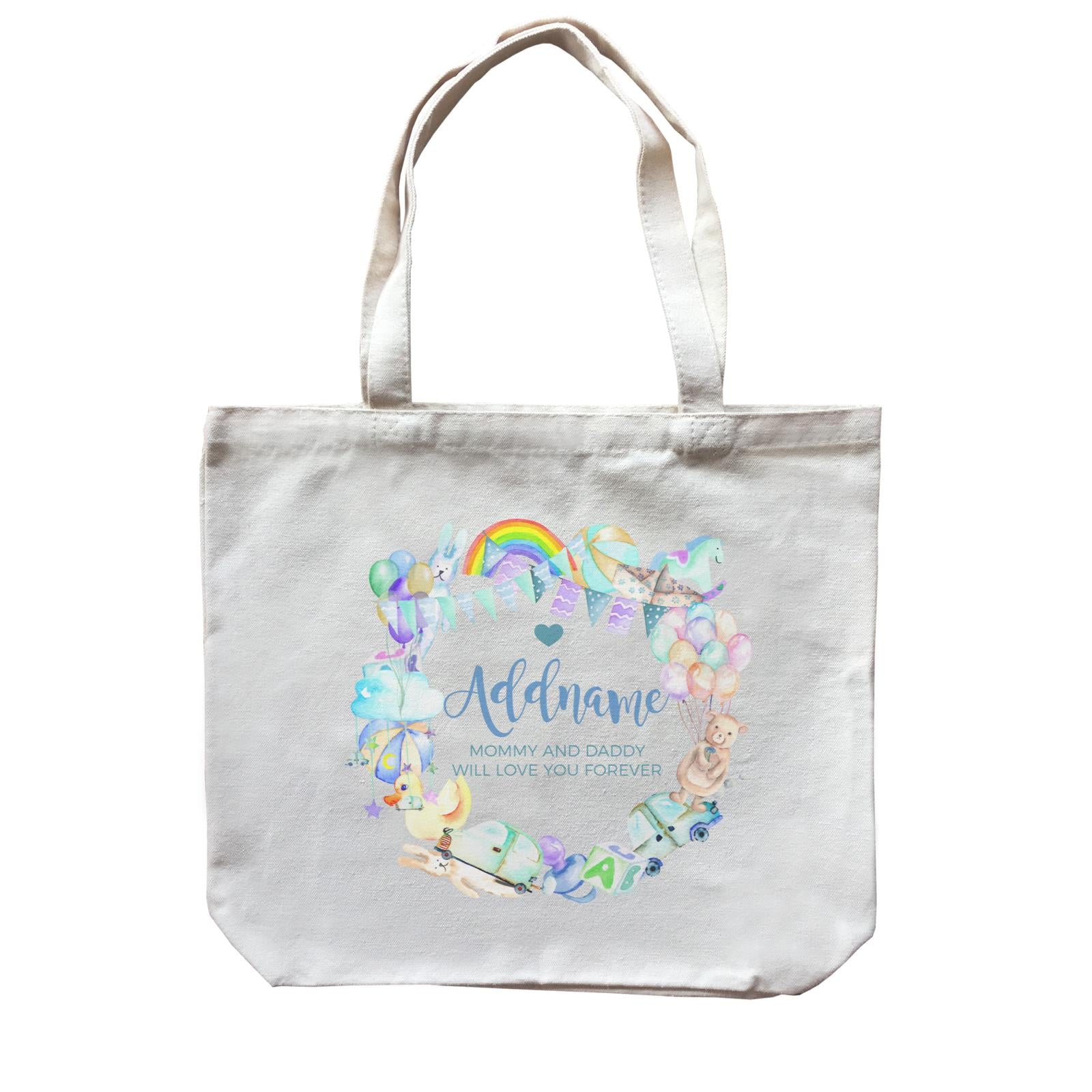 Watercolour Magical Boyish Creatures and Elements Personalizable with Name and Text Canvas Bag