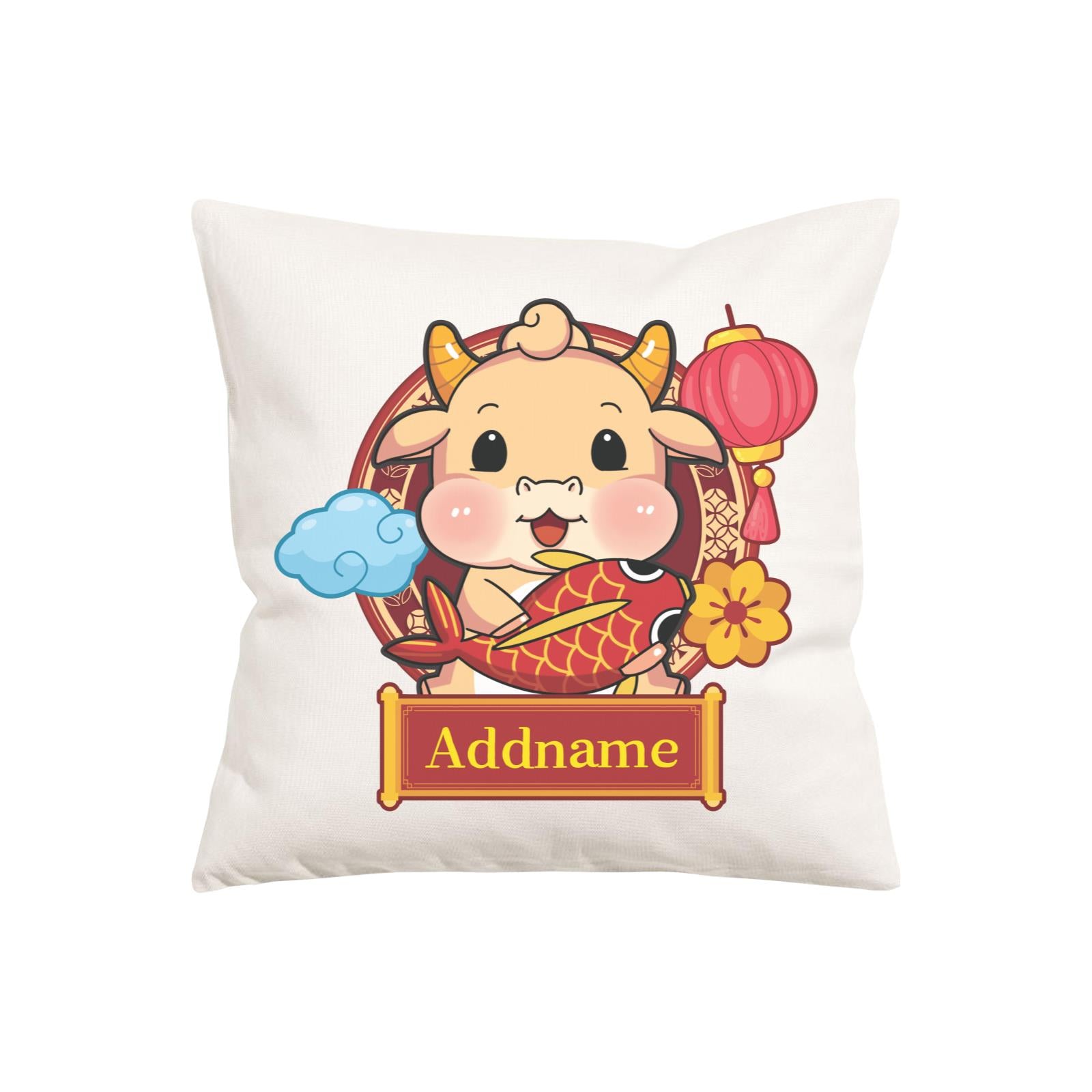 [CNY 2021] Golden Cow with Koi Fish PW Cushion Cover with Inner Cushion