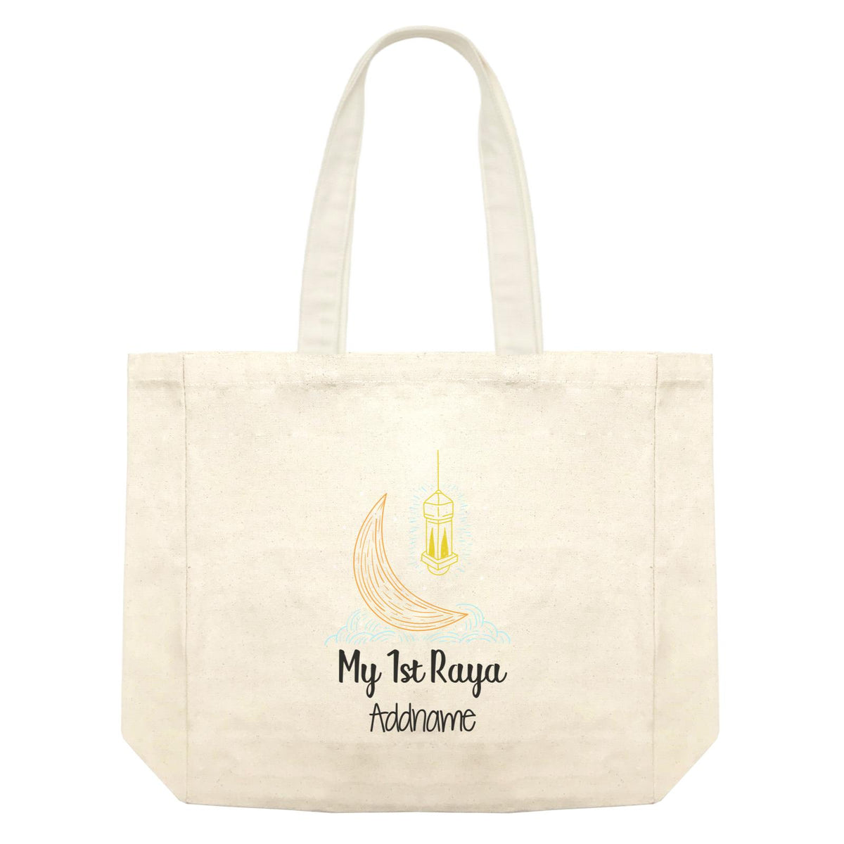 Raya Doodle Moon And Lantern My 1st Raya Addname Shopping Bag