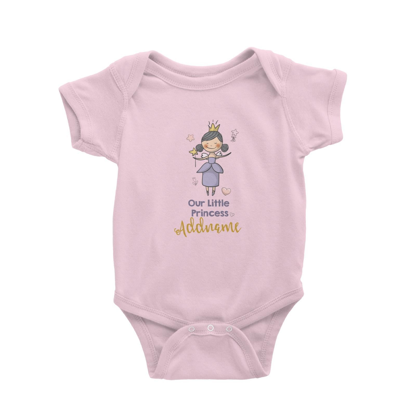 Our Little Princess in Purple Dress with Addname Baby Romper