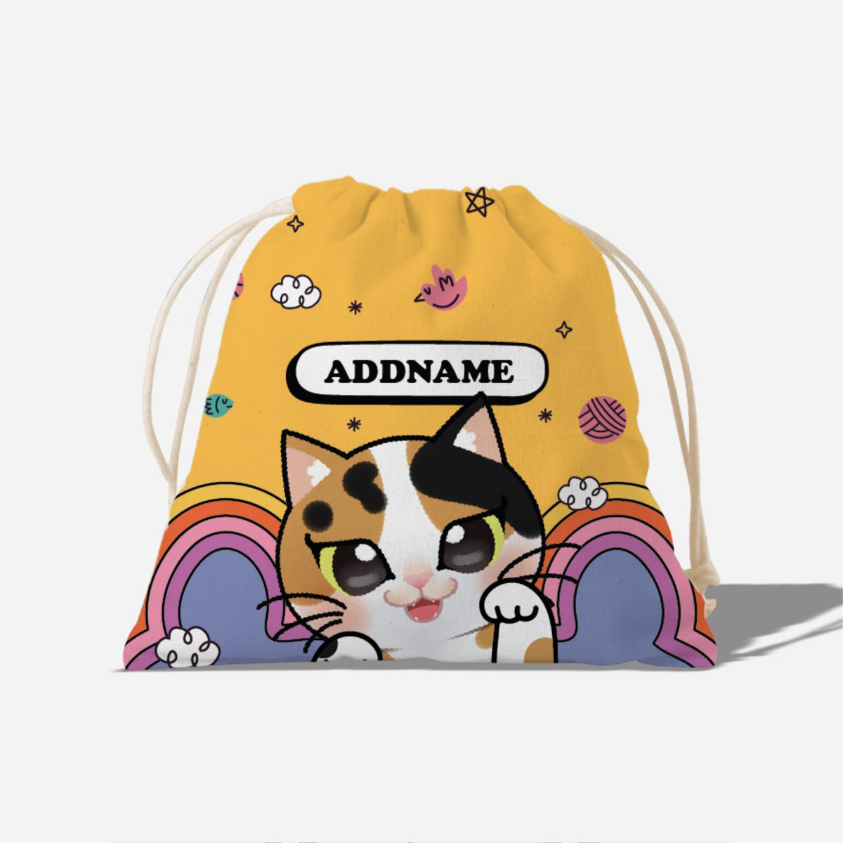 Paw Print Series Full Print Satchel - Calico Cat