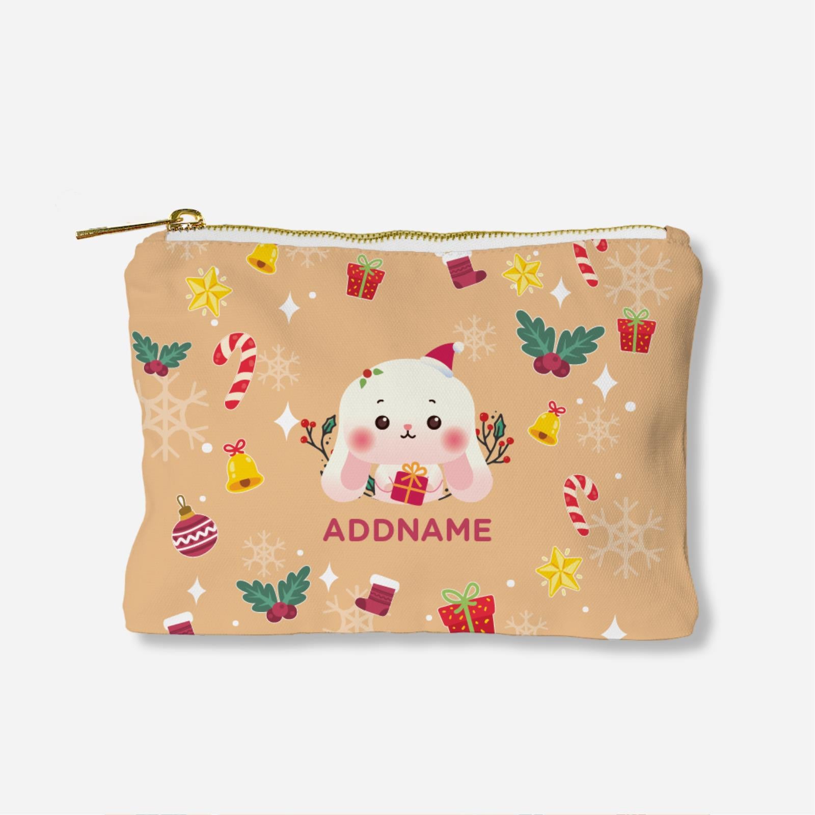 Christmas Cute Animal Series Full Print Zipper Pouch - Rabbit