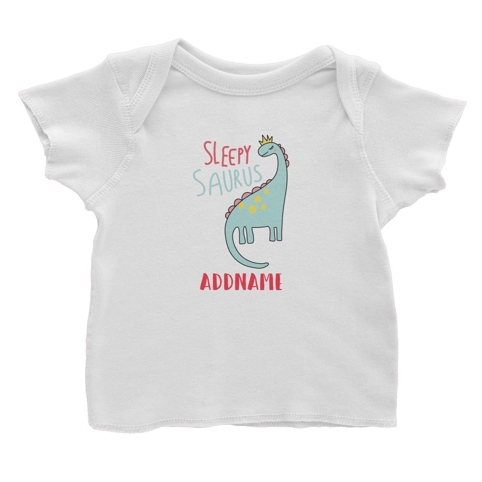 Cool Vibrant Series Sleepysaurus Addname Baby T-Shirt