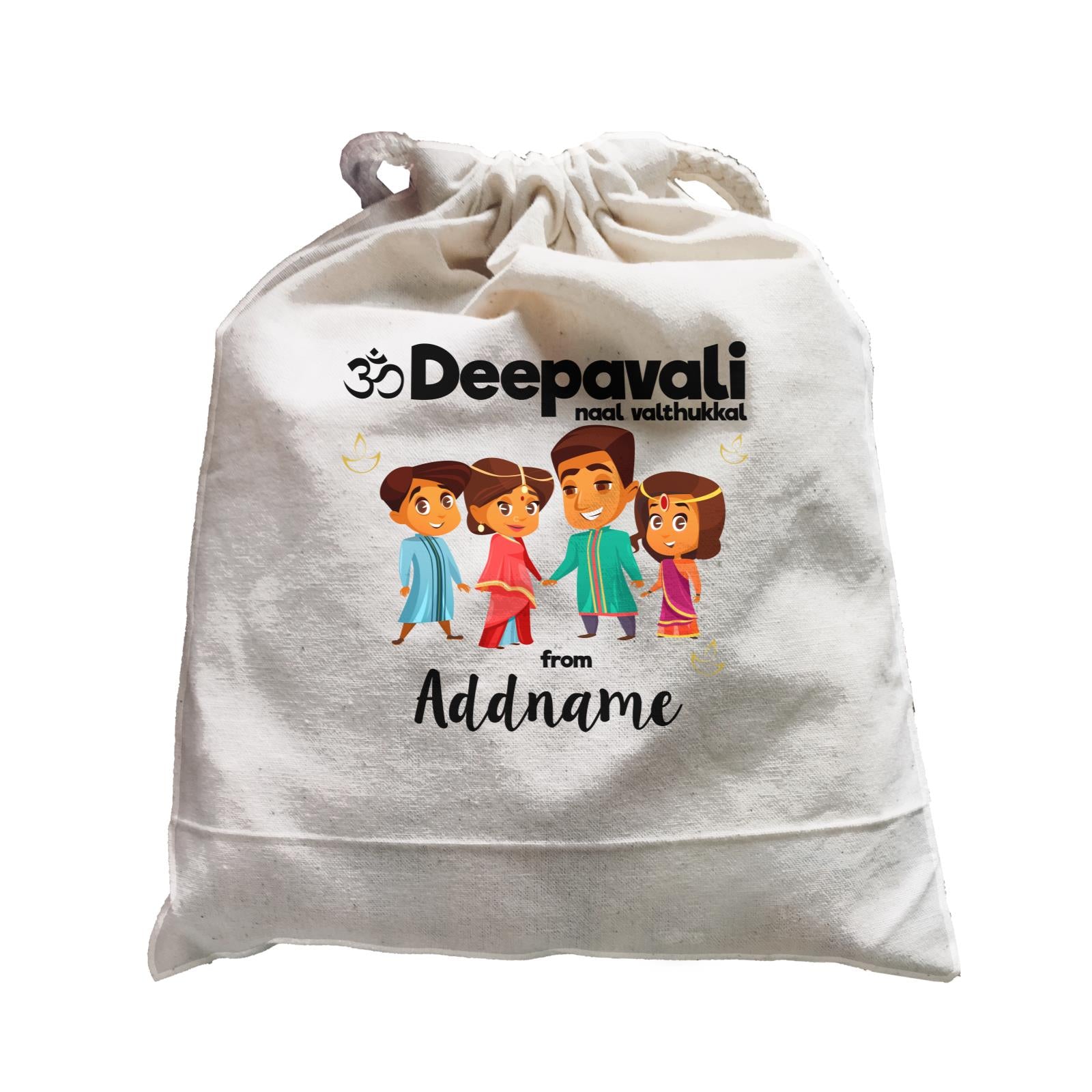 Cute Family Of Four OM Deepavali From Addname Satchel