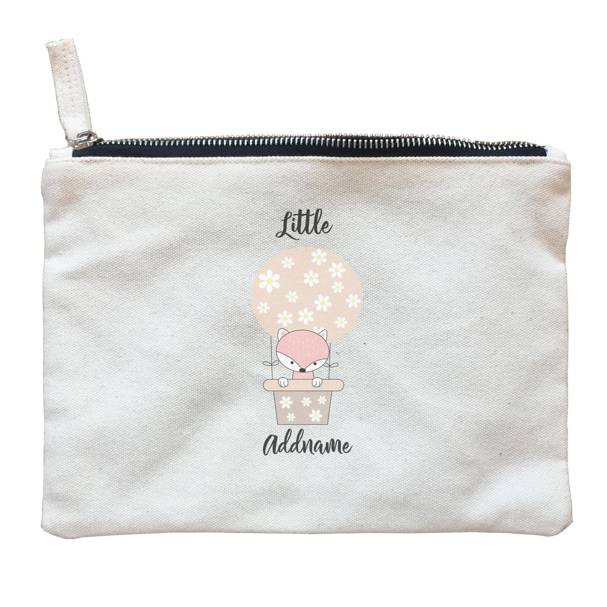 Cute Air Balloon with Fox Addname Zipper Pouch
