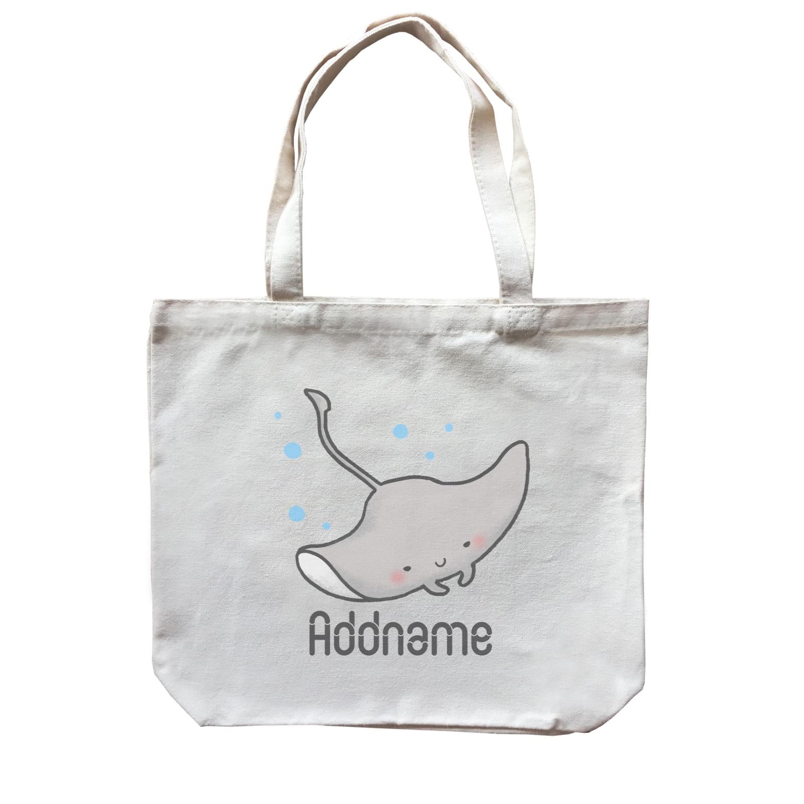 Cute Hand Drawn Style Stingray Addname Canvas Bag