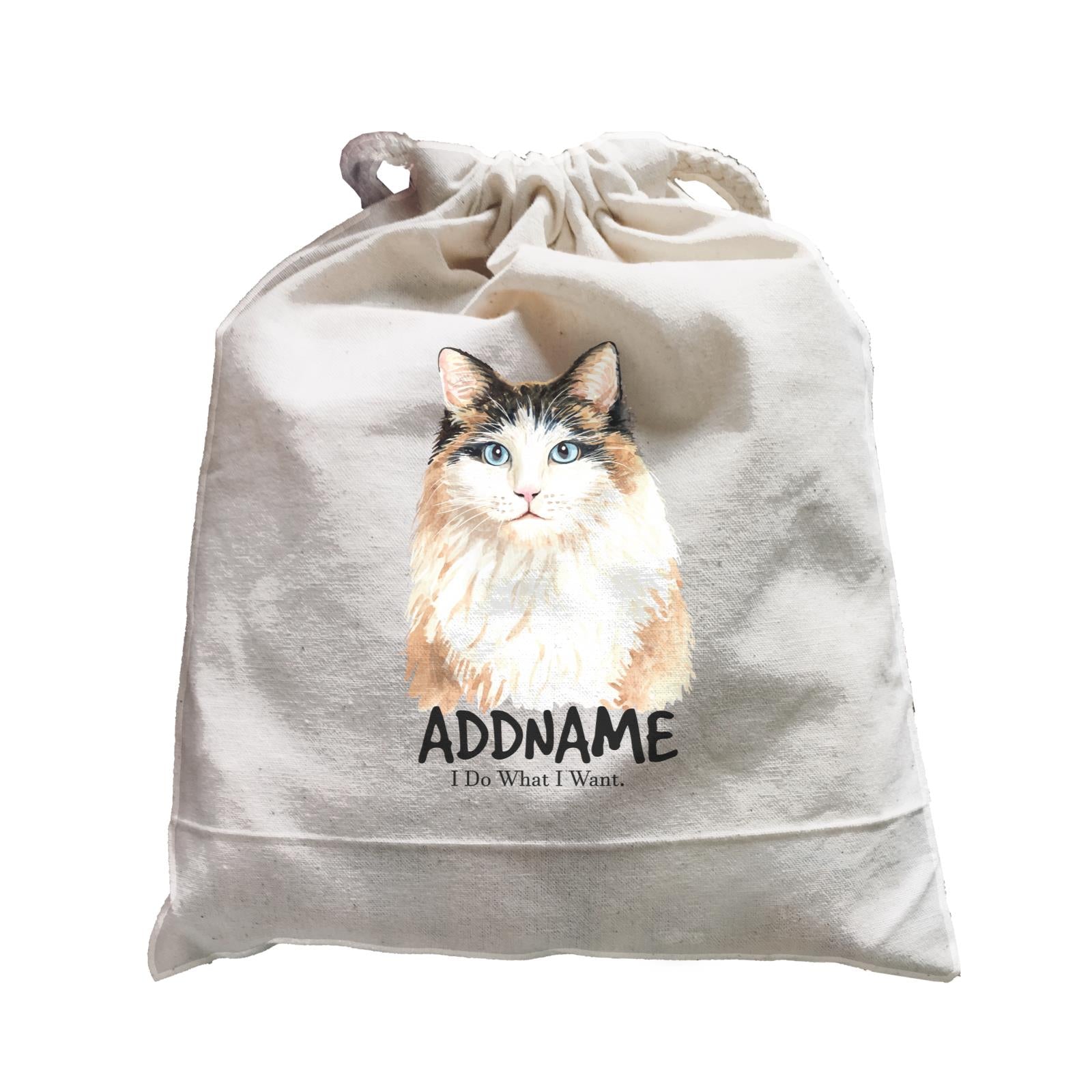 Watercolor Cat Long Hair Cat I Do What I Want Addname Satchel