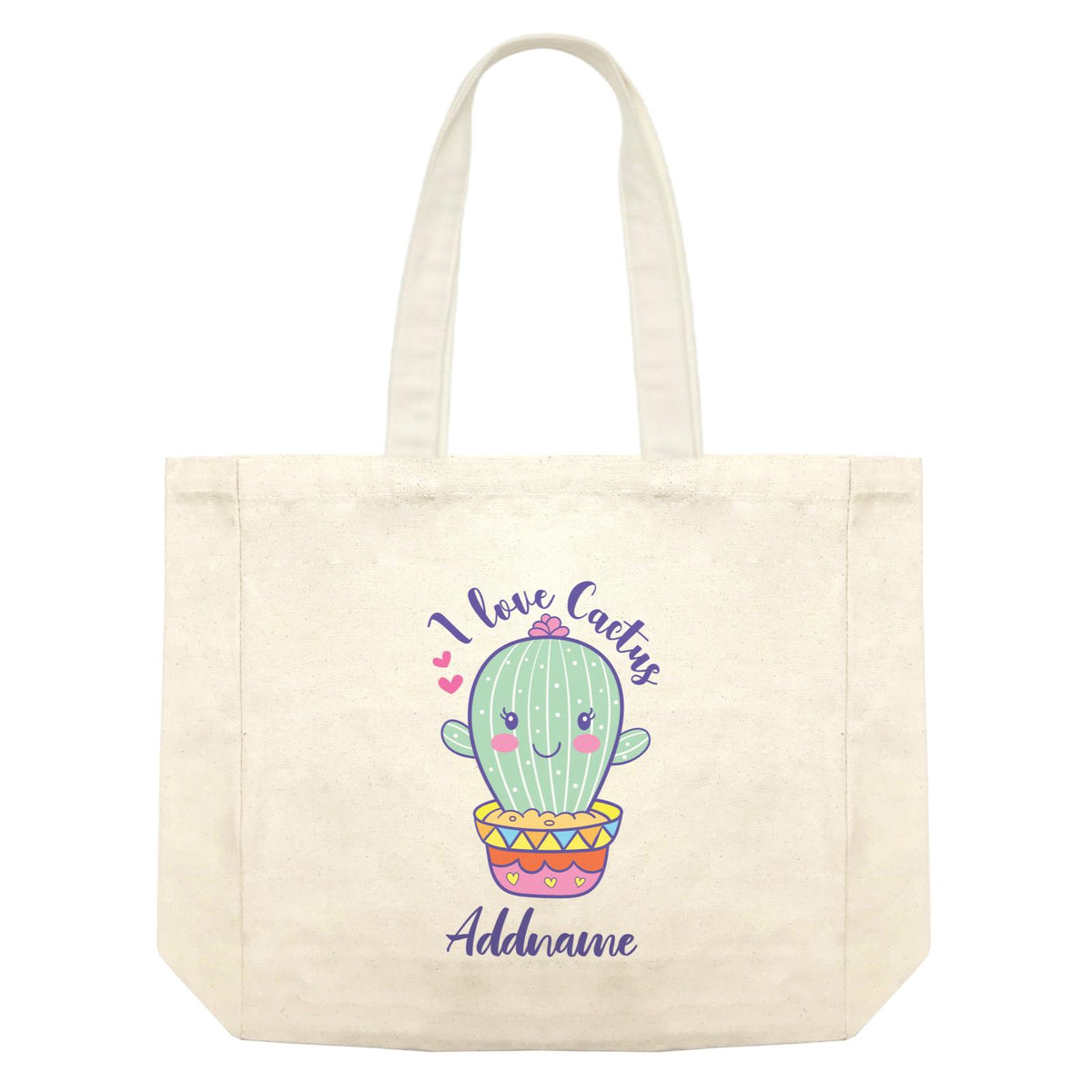 Cool Cute Plants I Love Cactus Addname Shopping Bag