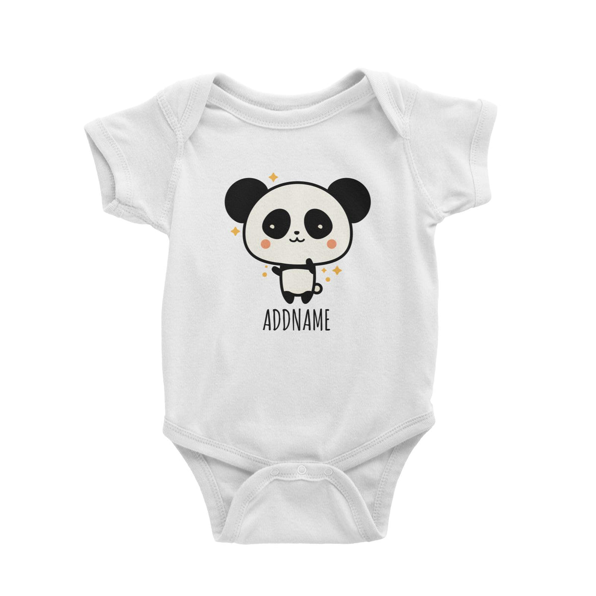 Cartoon Star Panda White White Baby Romper