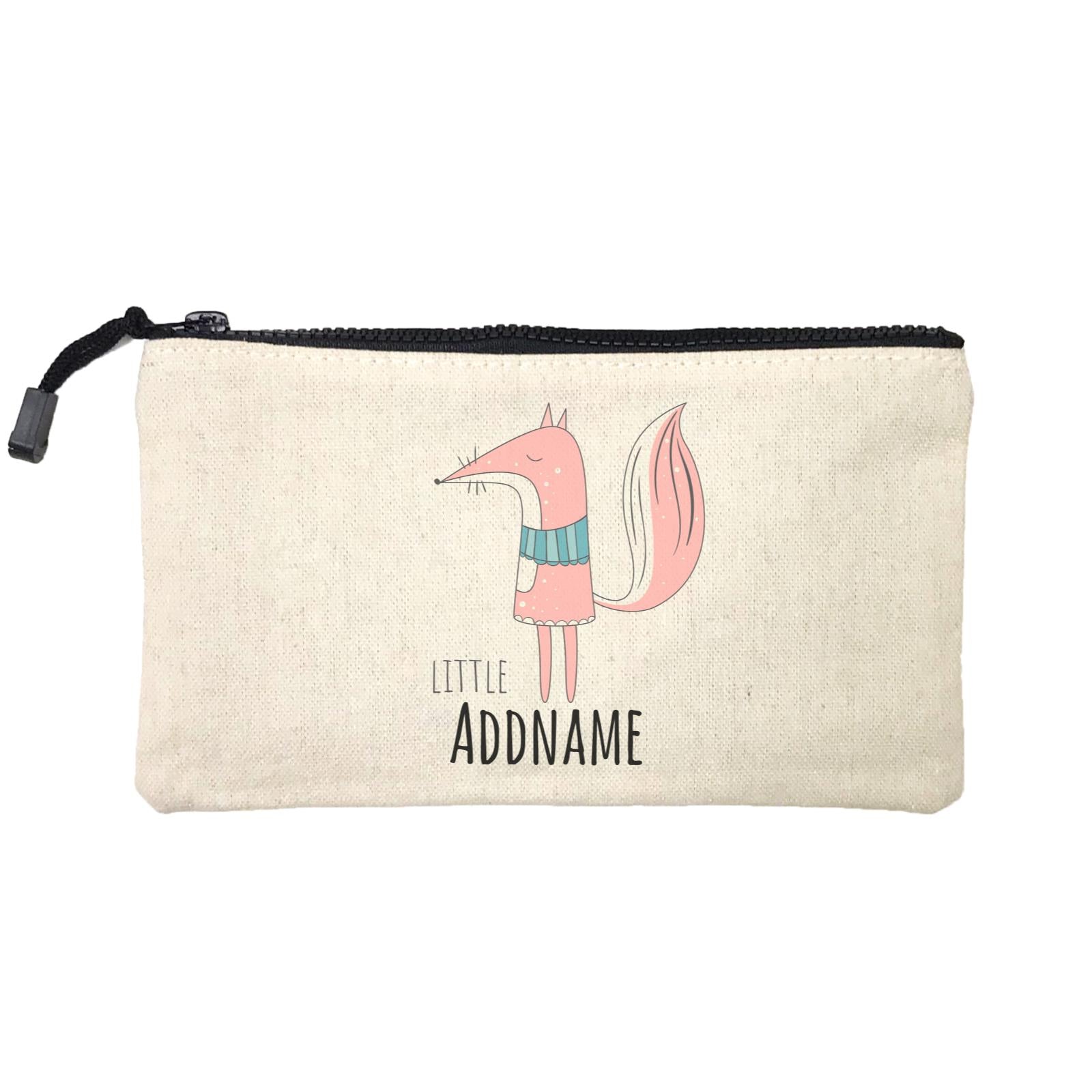 Drawn Adorable Animals Fox Little Addname Mini Accessories Stationery Pouch