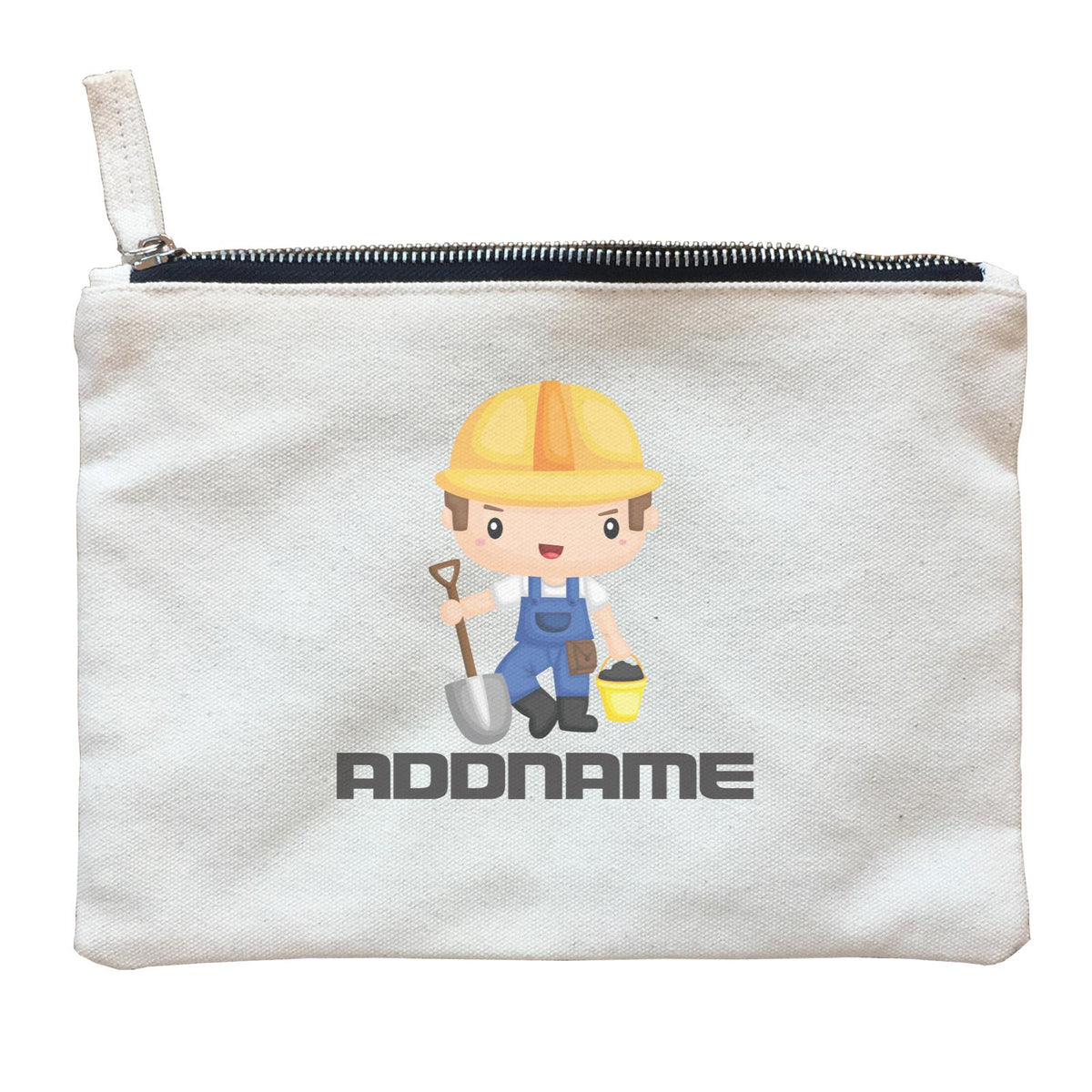 Birthday Construction Worker Boy In Work Addname Zipper Pouch
