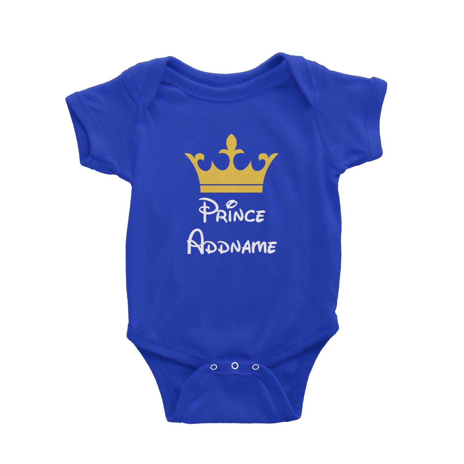 Royal Prince with Crown Addname Baby Romper  Matching Family Personalizable Designs