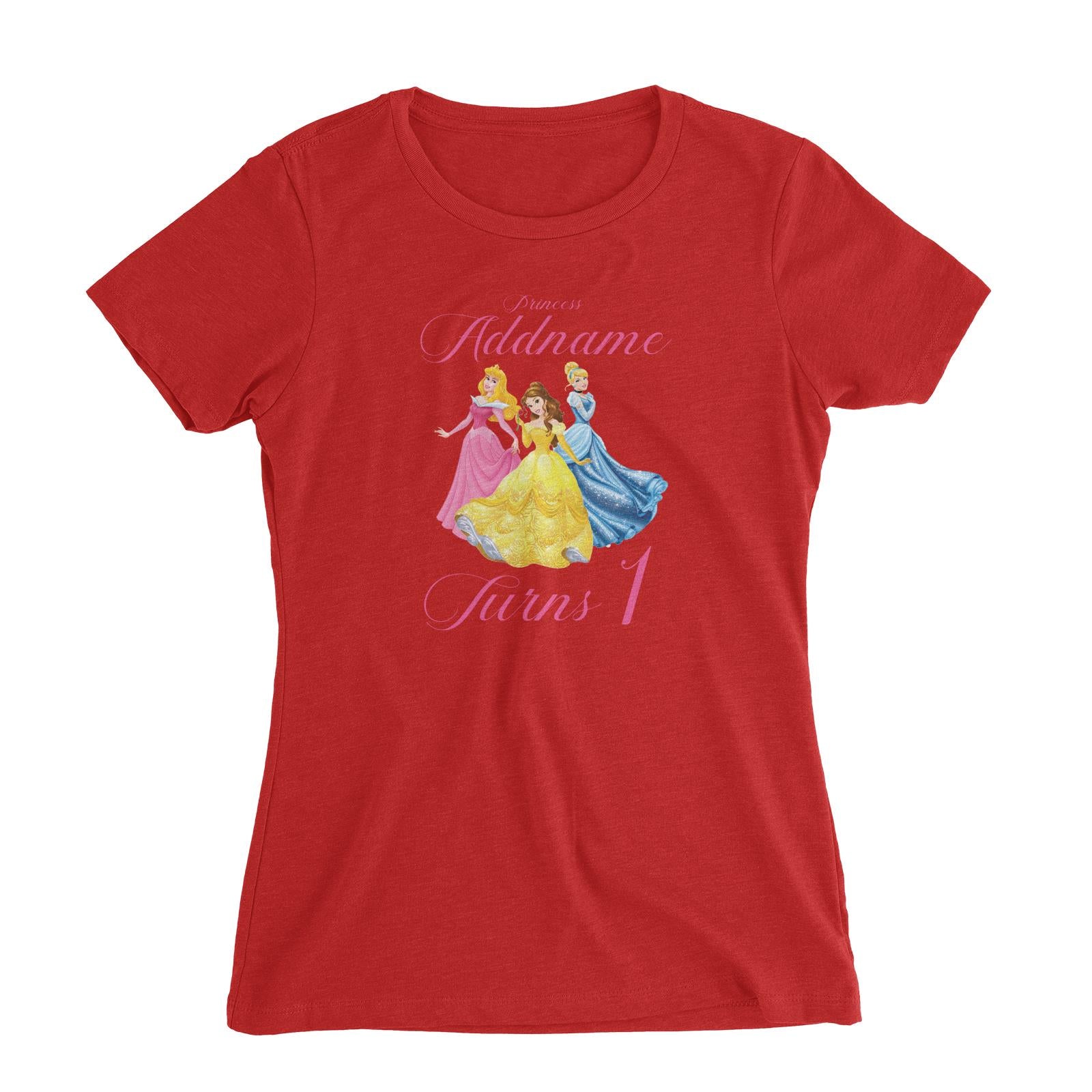 Princess Addname Birthday Theme Personalizable with Name and Number Women's Slim Fit T-Shirt