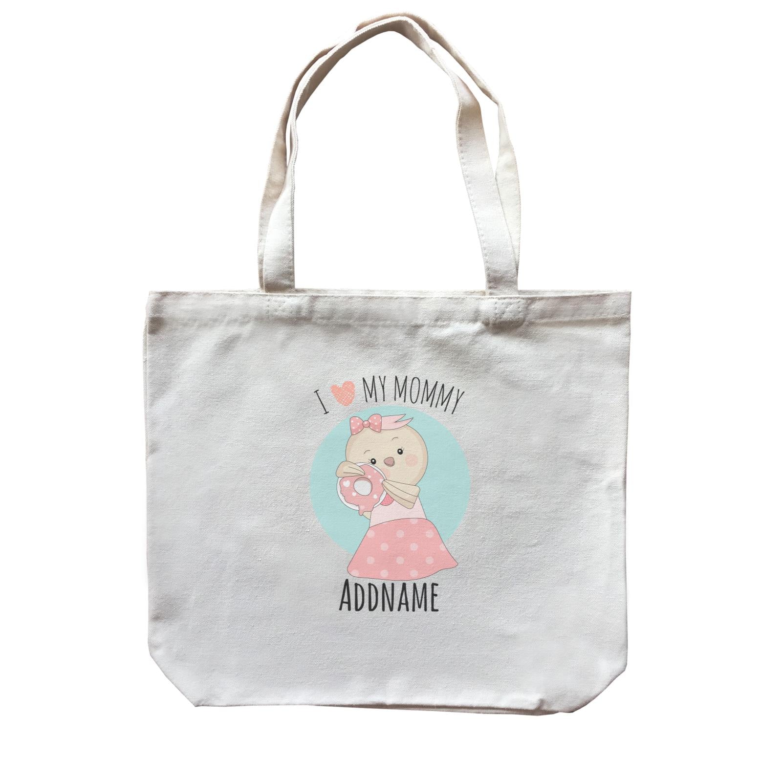 Sweet Animals Sketches Bird I Love My Mommy Canvas Bag