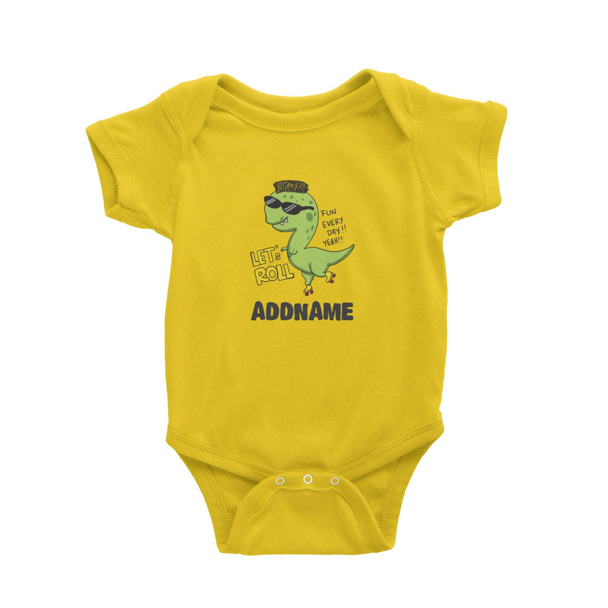 Super Cute Dinosaur Let's Roll Baby Romper