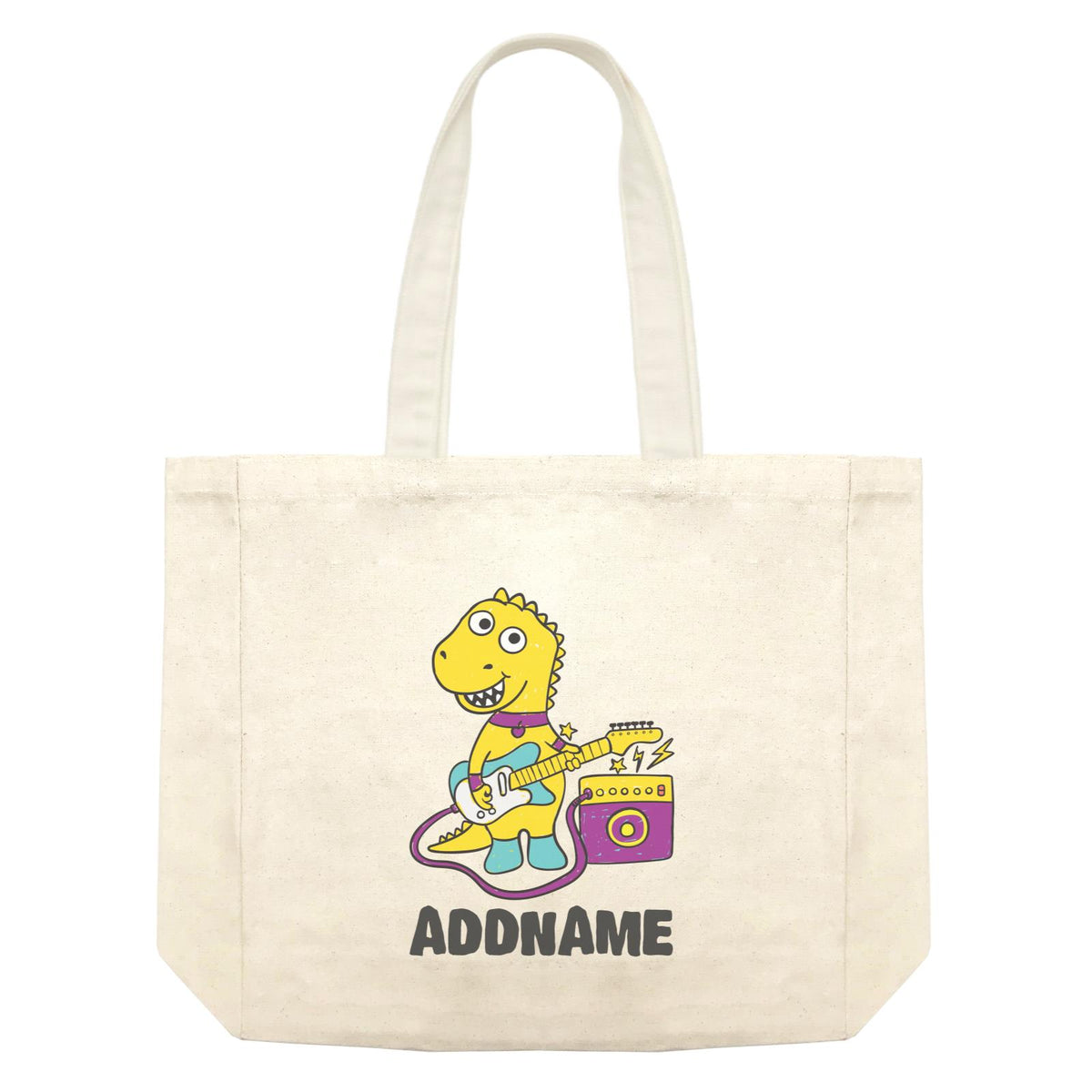 Super Cute Dinosaur Cute Guitarist Shopping Bag
