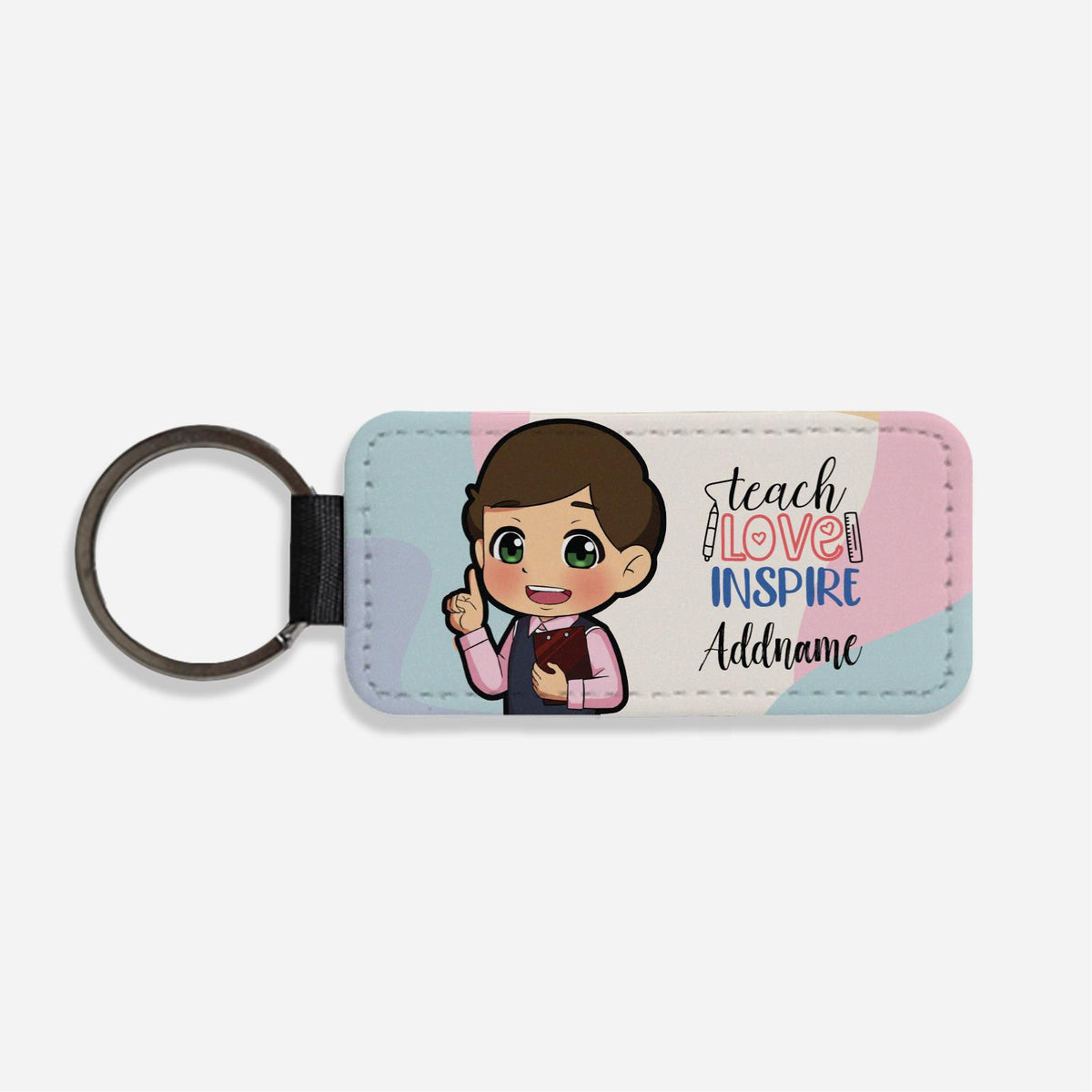Teach Love Inspire With Chibi Chinese Male Teacher Classic Keychain