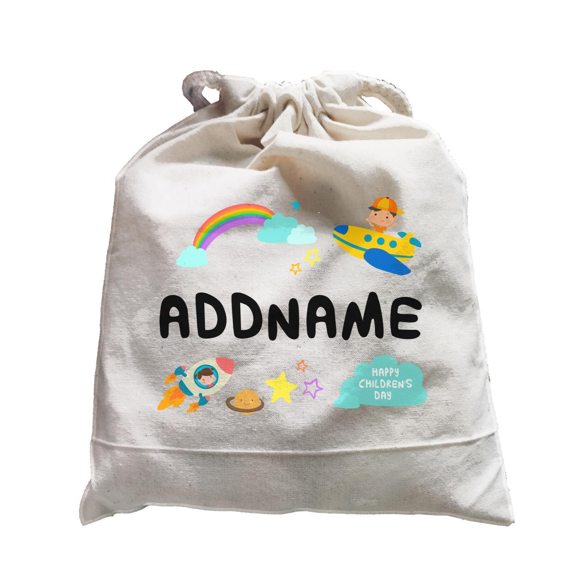 Children's Day Gift Series Adventure Boy Space Rainbow Addname  Satchel