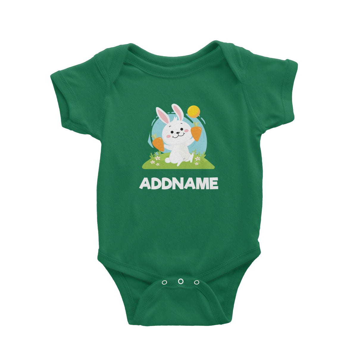 Greenery Rabbit  Baby Romper
