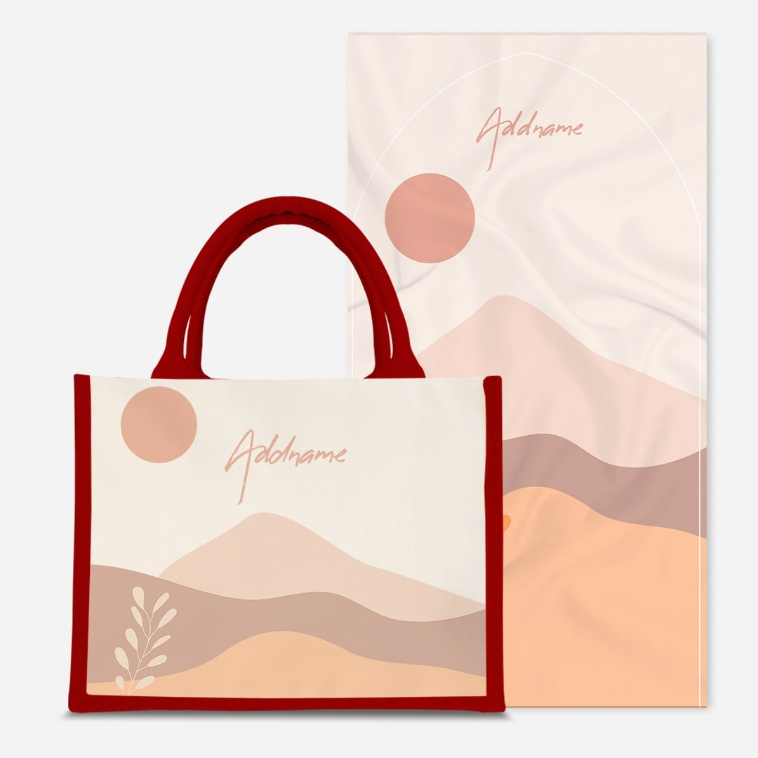 Kaira Series Prayer Mat with Half Lining Small Jute Bag-Afira