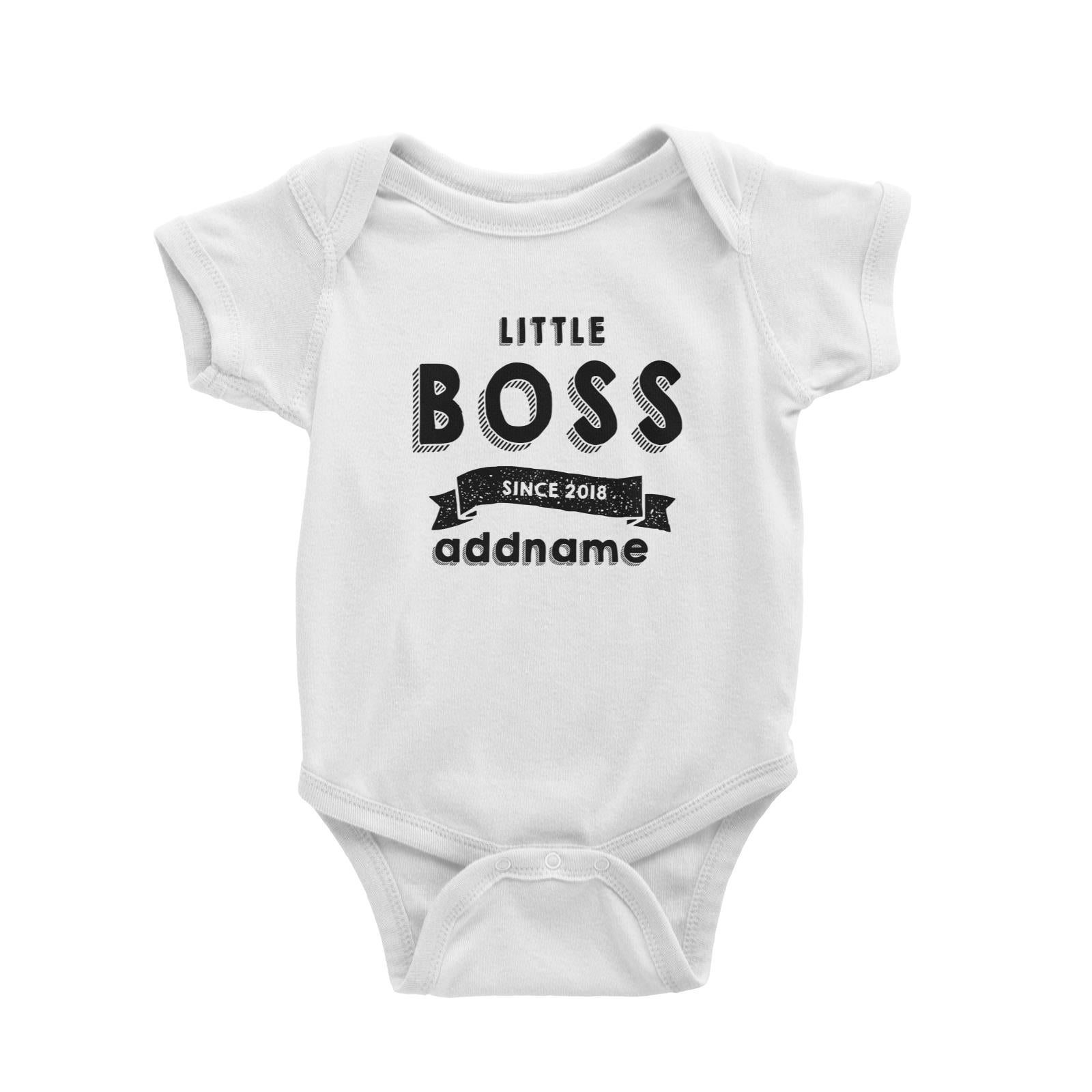 Little Boss Since 2018 White Baby Romper