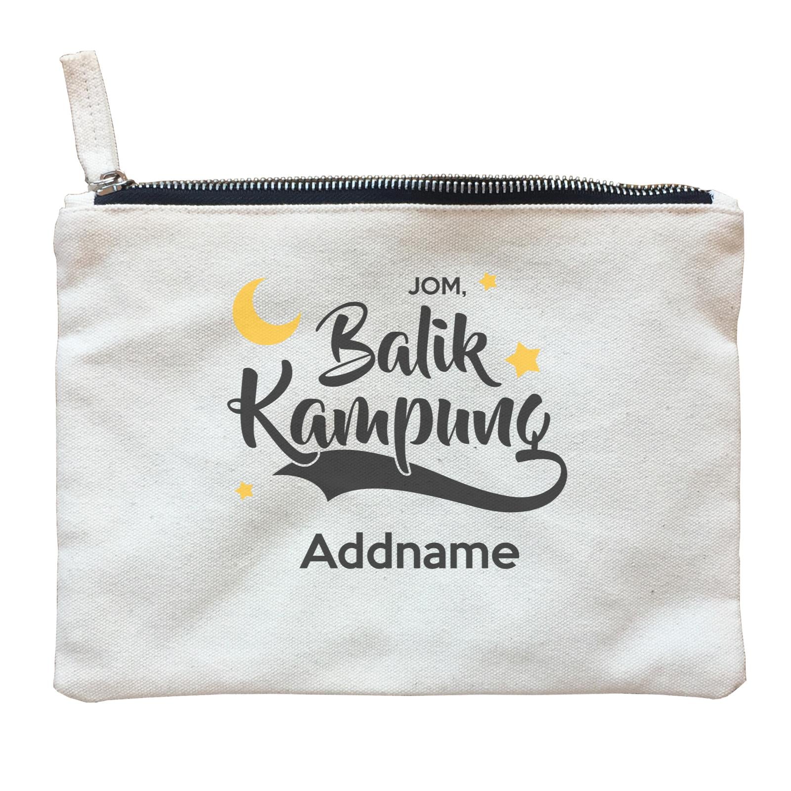 Raya Typography Jom Balik Kampung Addname Zipper Pouch