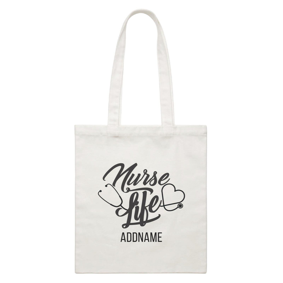 Nurse Quotes Stethoscope Love Icon Nurse Like Addname White Canvas Bag