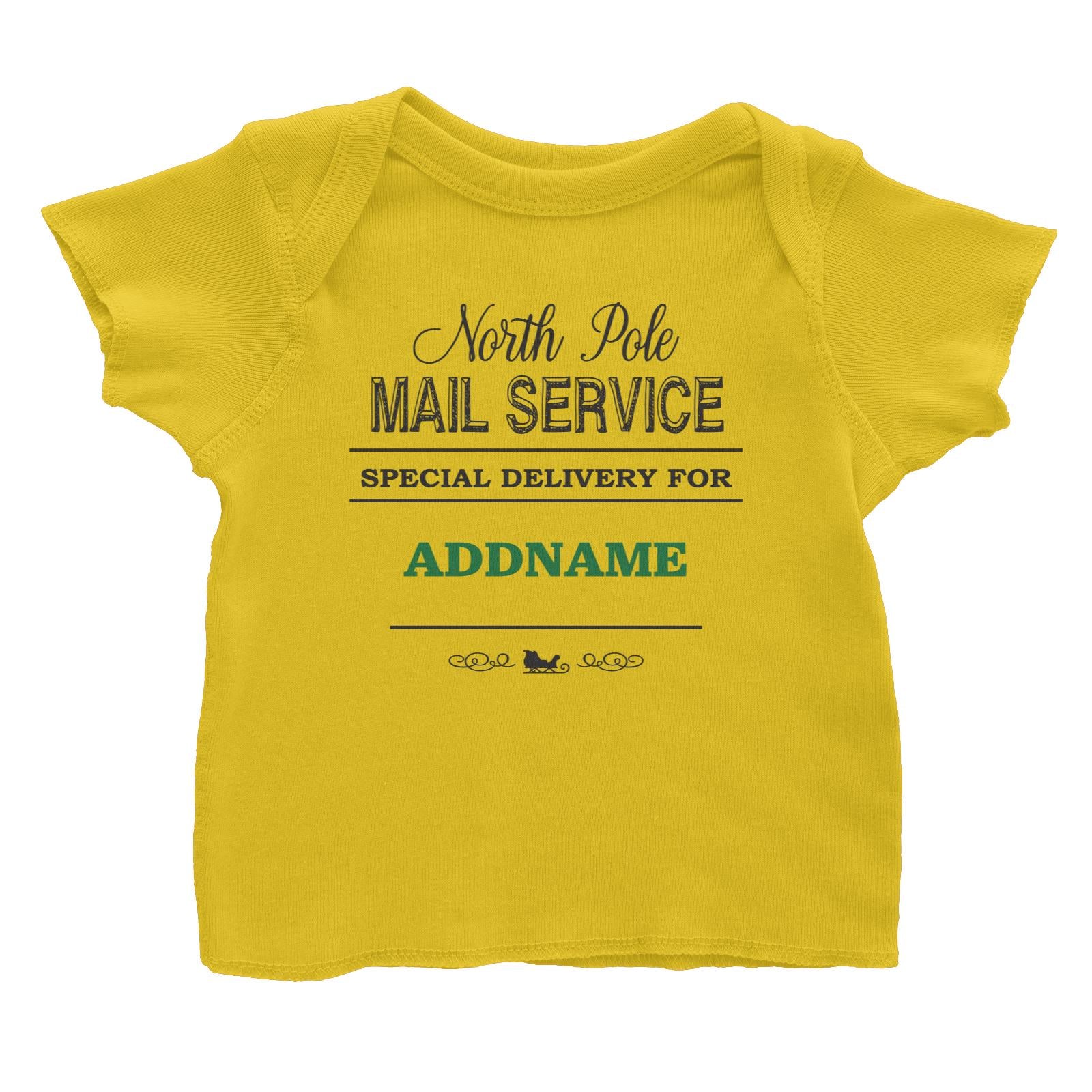 Xmas North Pole Mail Service Special Delivery Baby T-Shirt