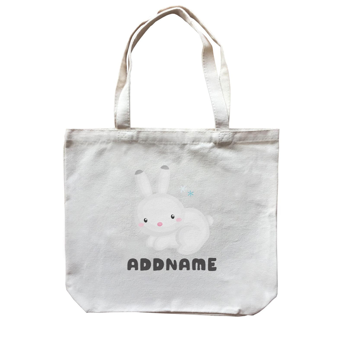 Birthday Winter Animals Snow Rabbit Addname Canvas Bag