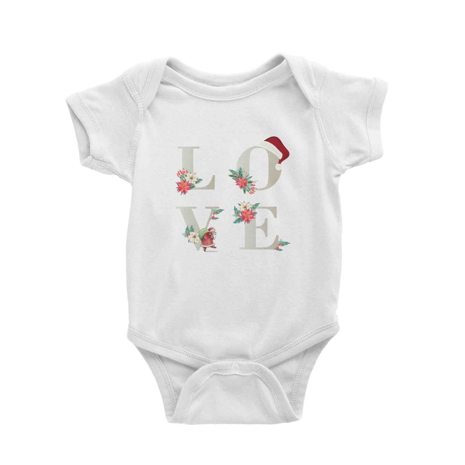 LOVE with Christmas Elements Baby Romper  Matching Family Personalisable Designs