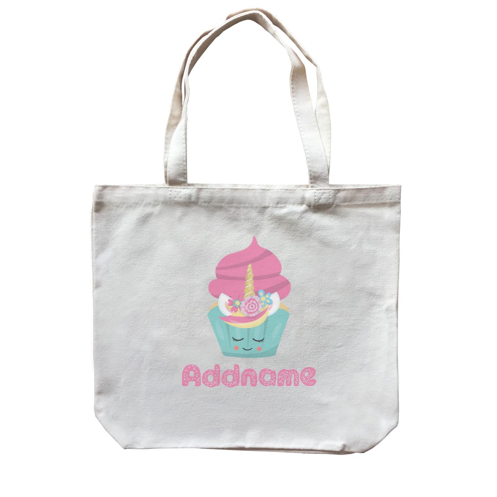 Magical Sweets Green Cupcake Addname Canvas Bag