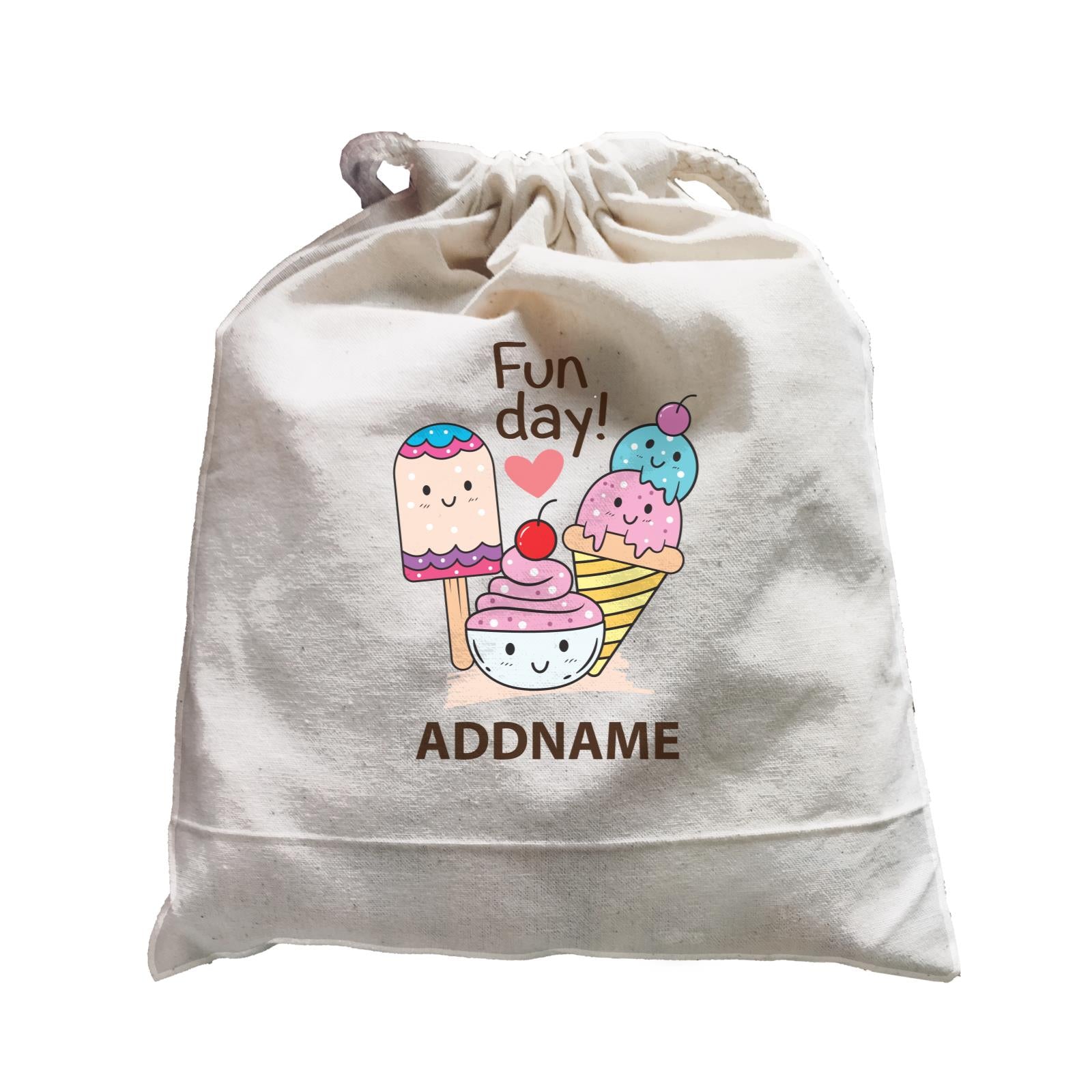 Cool Cute Foods Fun Day Ice Cream Addname Satchel