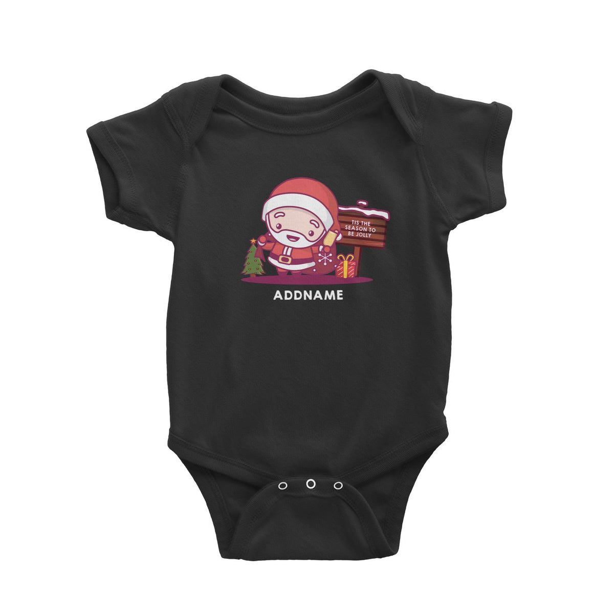 Christmas Cute Jolly Series Santa Addname Baby Romper