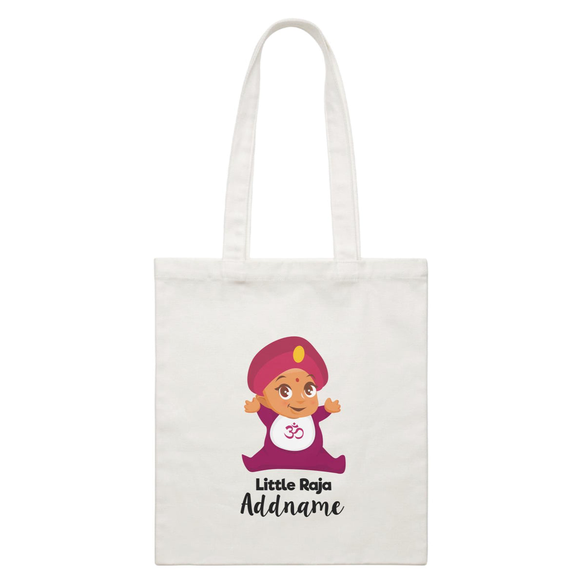 Little Raja Baby Addname White Canvas Bag
