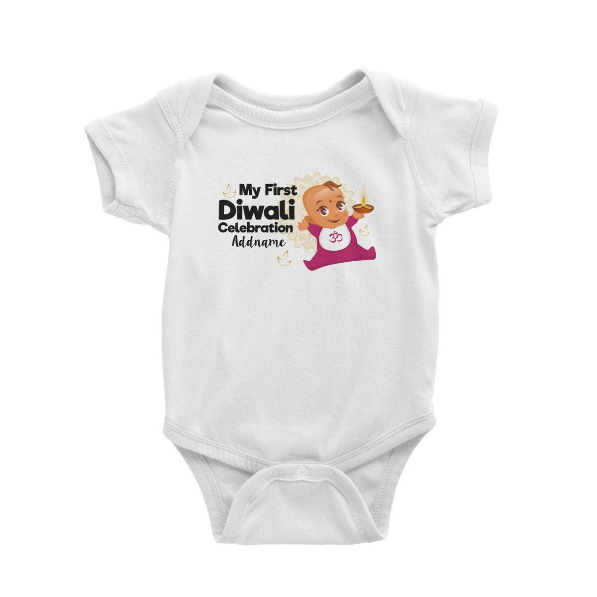 Cute Baby My First Diwali Celebration Addname Baby Romper