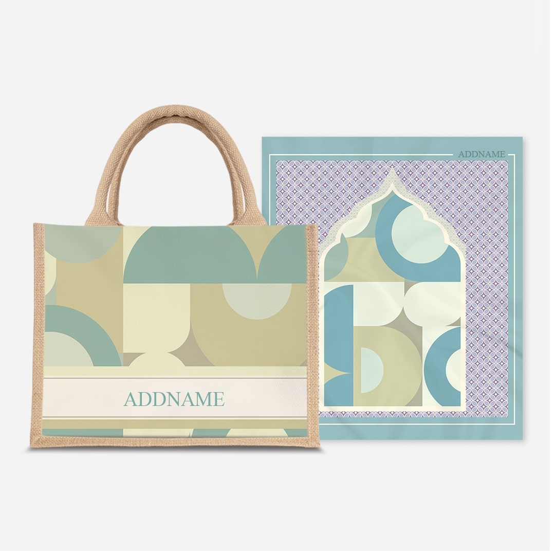 Ryn Series Prayer Mat with Half Lining Small Jute Bag-Pandan