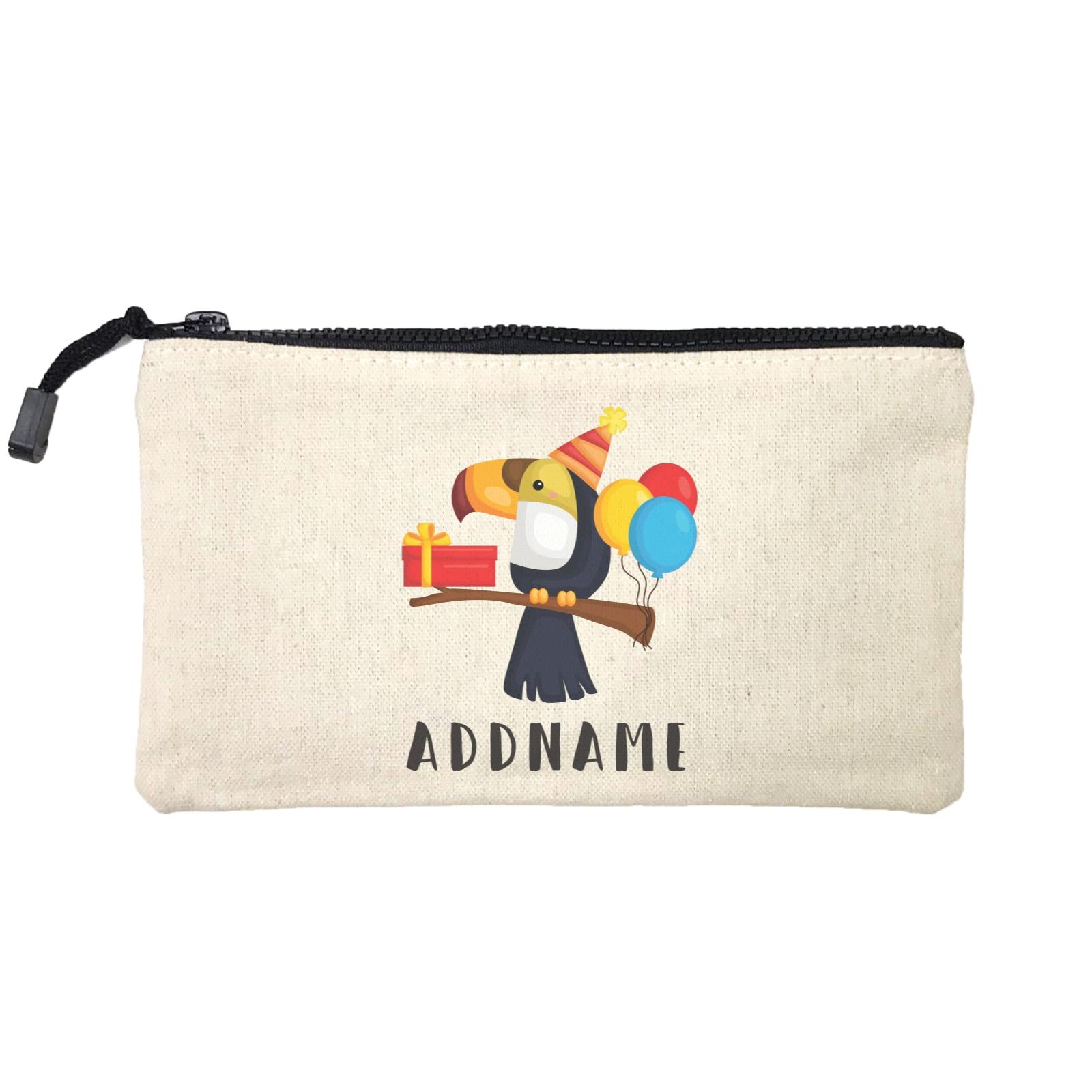 Birthday Hawaii Hornbill Wearing Party Hat Addname Mini Accessories Stationery Pouch
