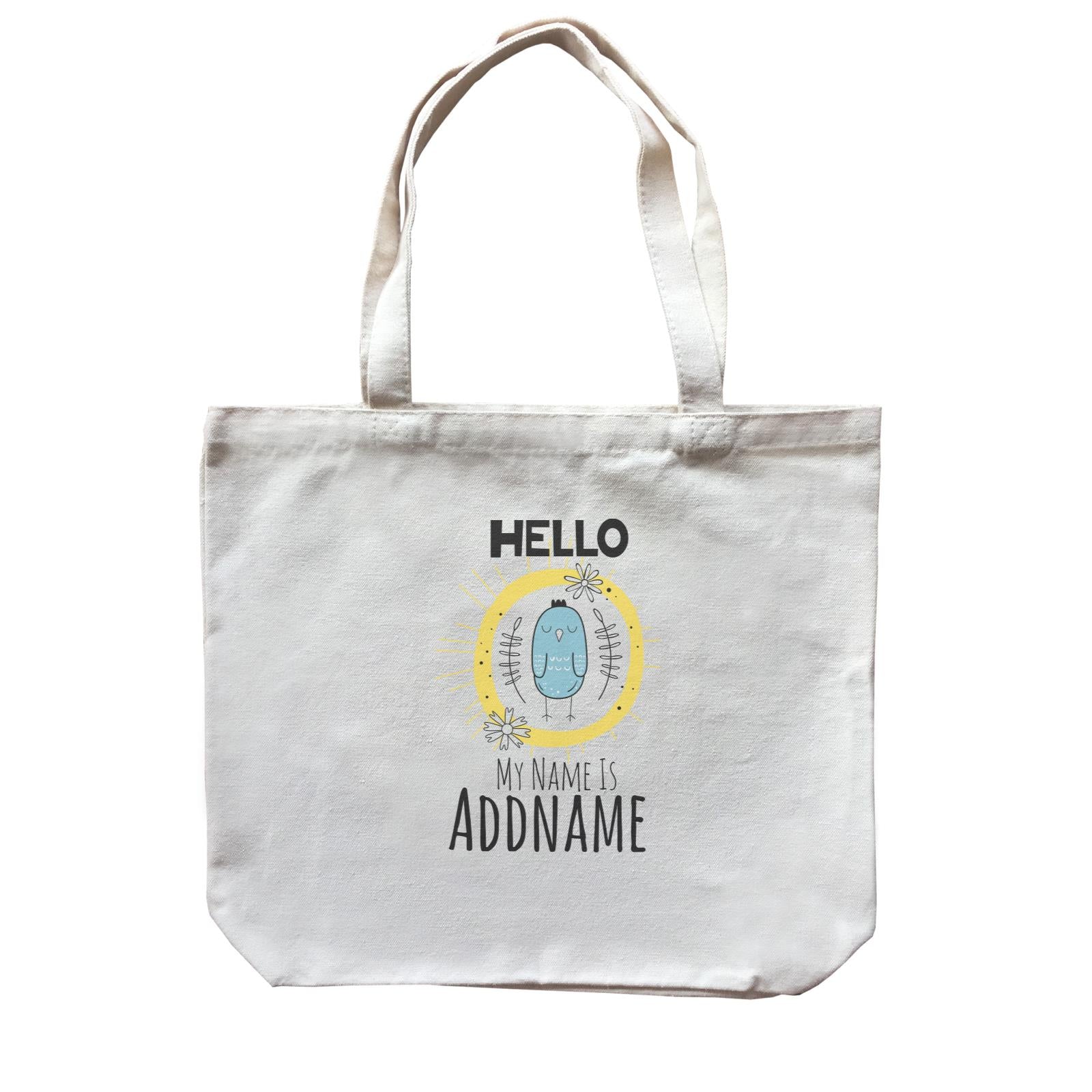 Drawn Greetings Animals Hello Bird My Name Addname Canvas Bag