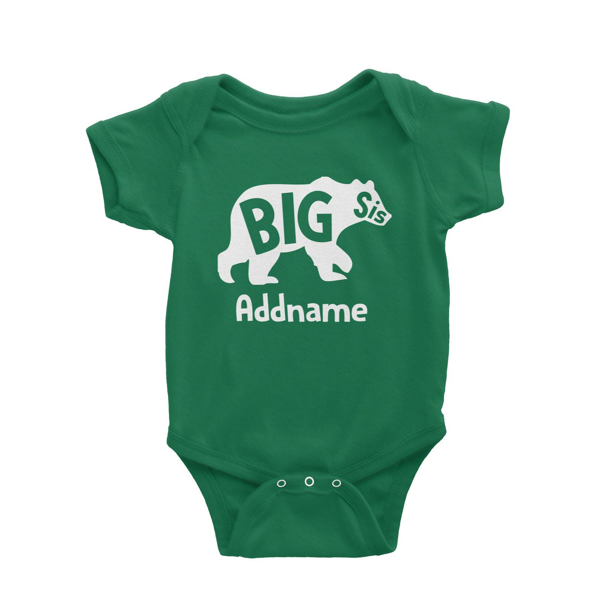 Big Sis Bear Silhouette Baby Romper