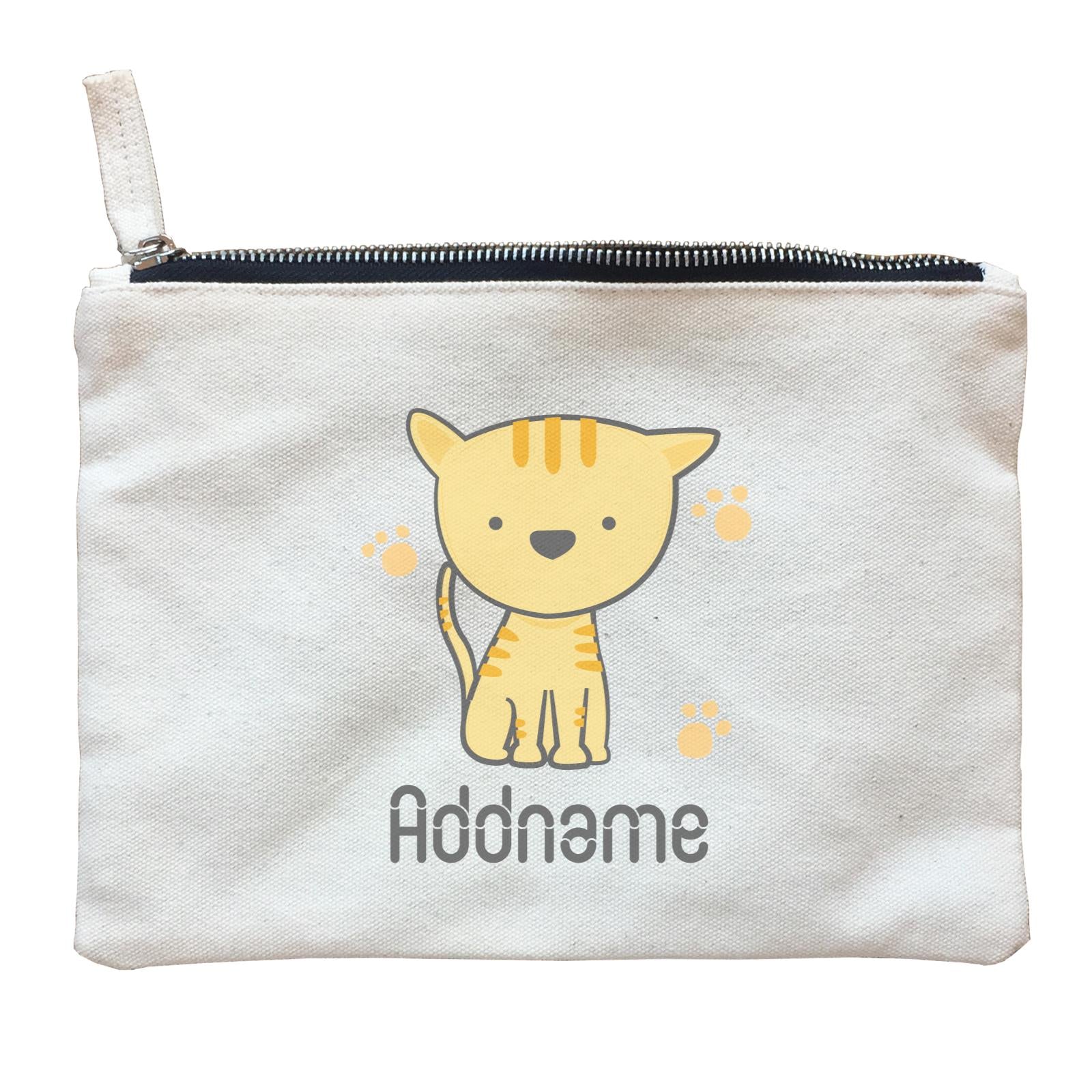 Cute Hand Drawn Style Tiger Addname Zipper Pouch