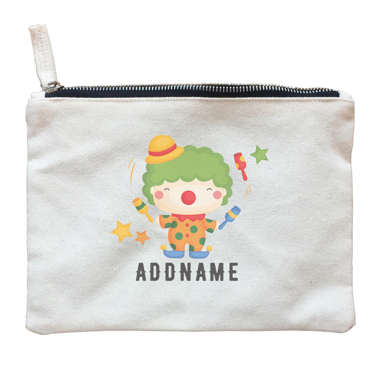 Birthday Circus Happy Clown Juggling Addname Zipper Pouch