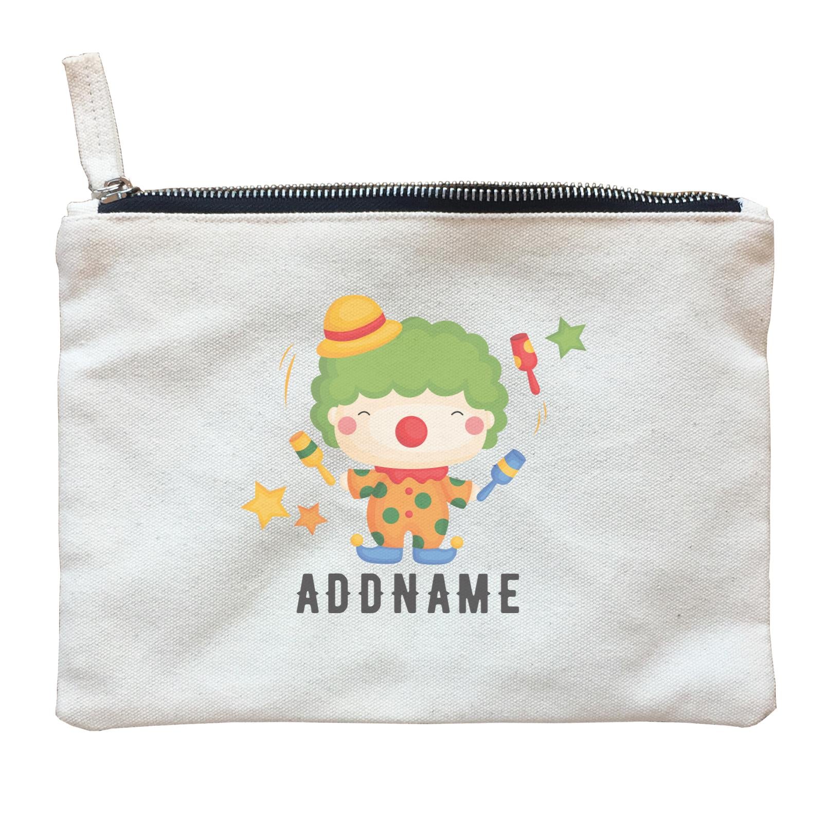 Birthday Circus Happy Clown Juggling Addname Zipper Pouch