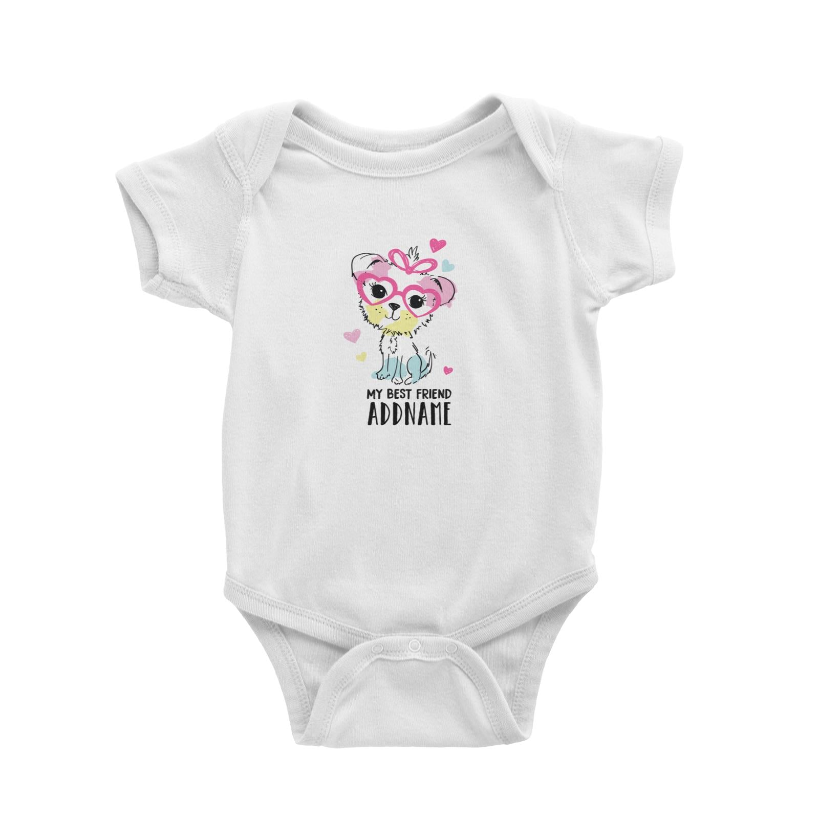 Cool Vibrant Series My Best Friend Addname Baby Romper