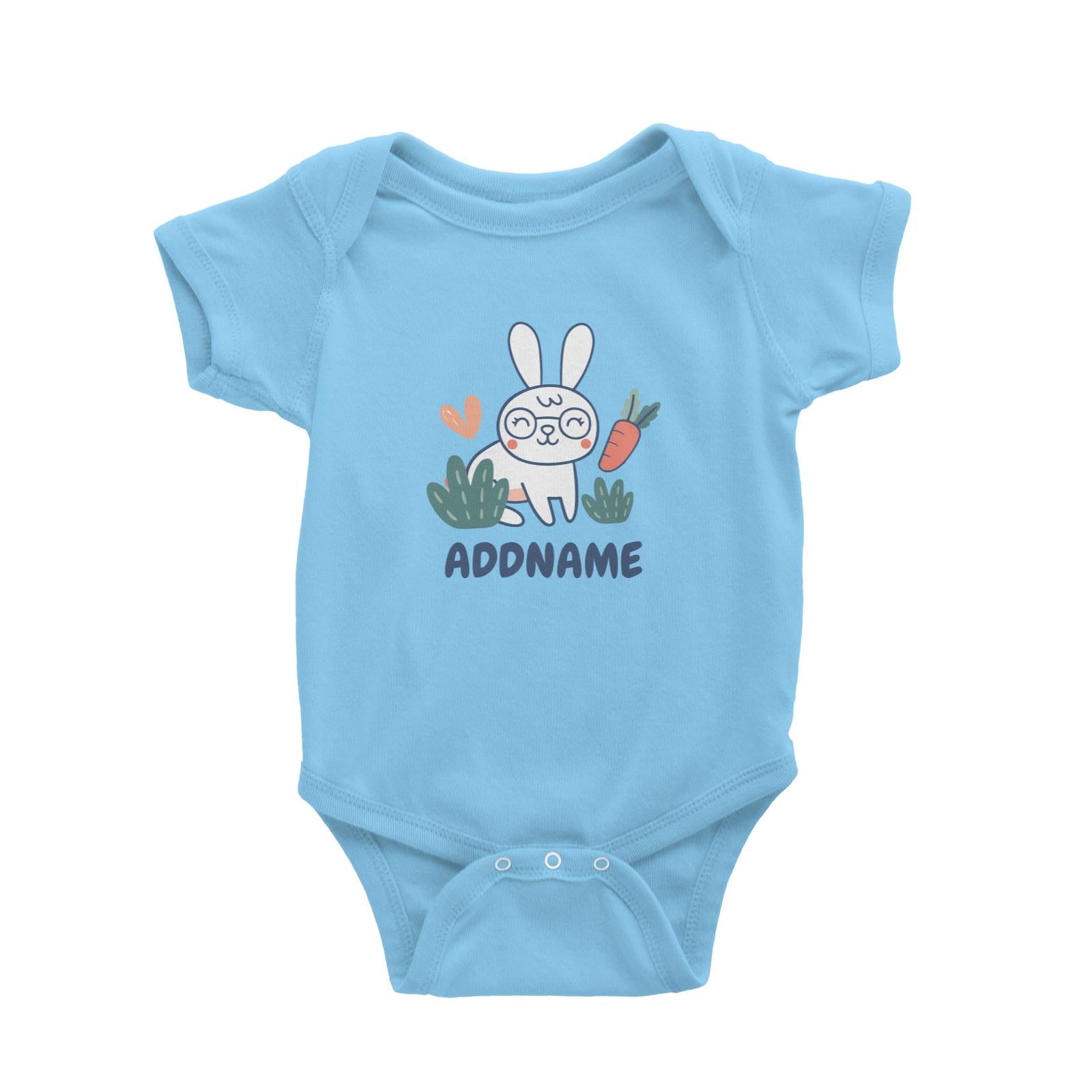 Super Cute Rabbit With Glasses Baby Romper