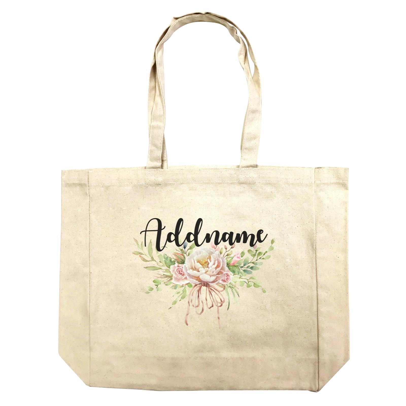 Floral Sweet 2 Watercolour Big Flower Addname Shopping Bag