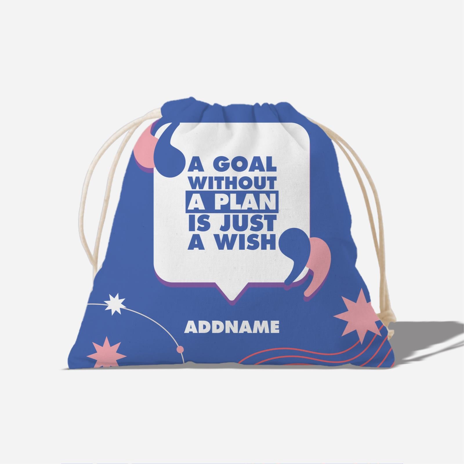 Be Confident Series Satchel - A Goal Without a Plan Is Just A Wish - Blue