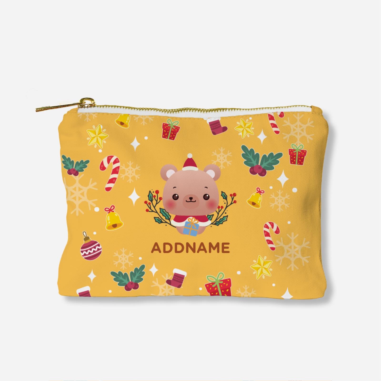 Christmas Cute Animal Series Full Print Zipper Pouch - Bear