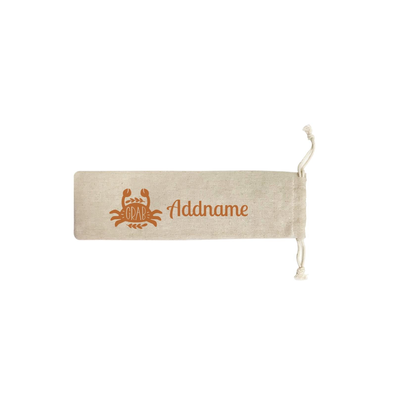 Sea Animal Silhouettes Crab Addname SB Straw Pouch (No Straws included)